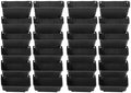 24 Pots Wall Mounted Planter,Plastic Wall Vertical Planter,for Strawberries Flowers Herbs,Plant Grow Pots,for Indoor Outdoor,Garden,Wall Garden Kit 12.99x5.51x7.28 Inches (Black) by Fichiouy