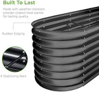 Best Choice Products 8x2x2ft Metal Raised Garden Bed, Oval Outdoor Deep Root Planter Box for Vegetables, Herbs w/ 4 Support Bars, 215 Gal Capacity - Charcoal - Image 5