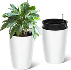 Garvee Tall Planters for Outdoor Plants, 16 in Planters Set of 2, White by Garvee