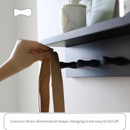 Entrance Coat Rack ，Coat Hooks, Wall-Mounted Wooden Hook Rack, Wall-Mounted Shelves are Very Suitable (Black Color Finish—A-1) - Image 6