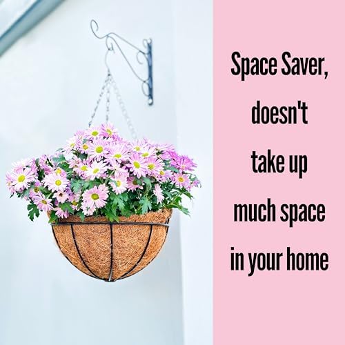 LaLaGreen Hanging Planters with Coco Liners (12 Inch, 3 Pack) Hanging Baskets for Plant Outdoor, Hanging Plant Pot Flower Metal Wire Round Holder Hanger Hook Chain Deck Porch Garden Balcony Boho Decor - Image 6