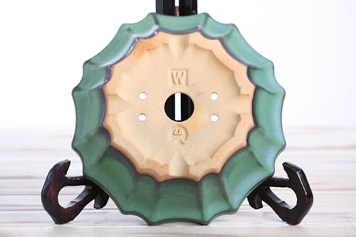 Willow Bonsai Ceramics Flower Design Bonsai Pot 6.5 Inch – Elegant Ceramic Bonsai & Succulent Planter, High‑Fired Frost‑Proof Stoneware with Drainage & Wiring Holes, Handmade in USA (Avocado) - Image 6