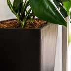 XBrand Modern 30-Inch Tall Square Planter, Tapered, Perfect for Indoor & Outdoor, Patio Decor, Set of 2, Black - Image 3