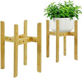 15.7” Bamboo Adjustable Small Plant Stand Indoor for 8-12 Inch Pots 2 pack by MAVOTER