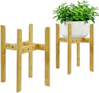 15.7” Bamboo Adjustable Small Plant Stand Indoor for 8-12 Inch Pots 2 pack by MAVOTER