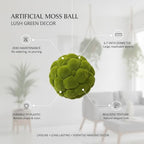 Artificial Moss Ball, 6.7 Inch Green Hanging Decorative Sphere for Living Room & Event Styling (1 PC) - Image 4