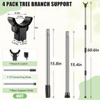 4 Set Adjustable Tree Branch Support, 18"-60" Tree Support Pole with Crutch - Image 2