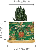 Vase Green Chinoiserie Ceramic Planters Daily Snake Plant Live Indoor with Pot with Drainage Holes and Saucers Pot for Home Office Decoration - Image 2