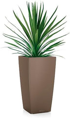 Lechuza CUBICO Color 30 Nutmeg, Self-Watering Tall Planter, H22 L11.8 W11.8 in - Image 2
