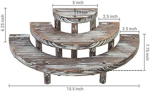 MyGift 3 Tier Torched Wood Cupcake Stand Dessert Display Riser Set of 3 - Image 4
