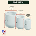 Beuta Large Poly Planters for Outdoor Plants - Set of 3, 15.5/18/20.5 Inches Outdoor Planters for Porch - Tall Planter for Outdoor & Indoor Plants | Large Indoor Plant Pot - USA Made - Limewash - Image 7