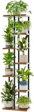 Bamworld Plant Stand 7 Tier Tall Shelf for Multiple Plants Brown by Bamworld