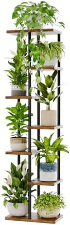 Bamworld Plant Stand 7 Tier Tall Shelf for Multiple Plants Brown by Bamworld