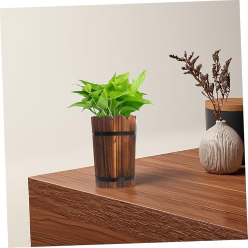 GALPADA Wooden Planter for and Vegetables Natural Wood Flower Pot for Indoor and Outdoor Home Decoration Container for Patio and Balcony - Image 7
