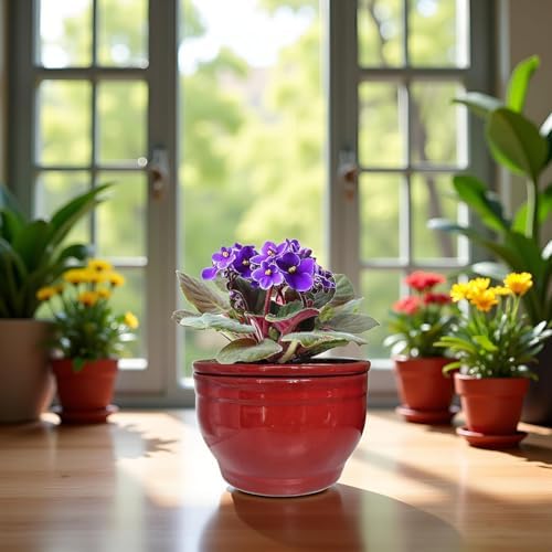 Self Watering African Violet Pots Red 6 inch - Image 2