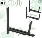 Y&M Adjustable Planter Brackets (6 to 12.5 in), Heavy Duty Iron Window Box Mounting Hooks for Balcony, Fences, Patio, Garden - Black - Image 3