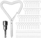 Ticway40 Pack Heart Shaped Ceiling Hooks with Safety Buckle White by Ticway