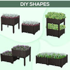 Outsunny 2 Piece Raised Garden Bed with Legs Planter Box Raised Bed, Brown - Image 4
