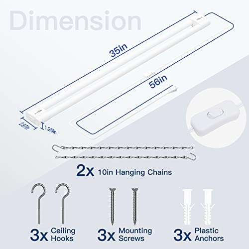 BBOUNDER 4Pack 3FT LED Shop Light, 65000K, 3300LM, Linkable for Garage - Image 6