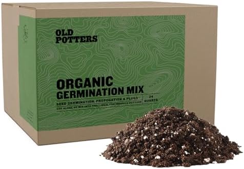 Old Potters Germination Mix with Peat Moss, Fine Perlite & Vermiculite - Perfect for Seed Germination, Plugs, and Cutting Propagation - Balanced pH, Enhanced Drainage and Aeration, 24 Quarts. by Old+Potters
