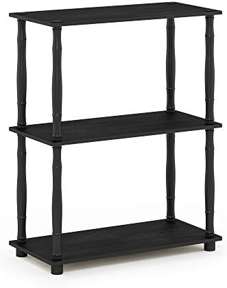 Furinno TURN-N-TUBE Storage Shelves, 3-Tier Book Shelf, Corner Shelf, Toolless Open Shelves, for Organization and Storage, Living Room, Garage, Home Office, Americano - Image 6