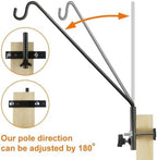 ERYTLLY 2 Packs Extended Rail Hook Fence Deck Bird Feeder Hook 360 Degree Rotary and Length Adjustable Plant Bracket for Feeders, Planters, Suet Baskets, Lanterns, Wind Chimes and More - Image 5