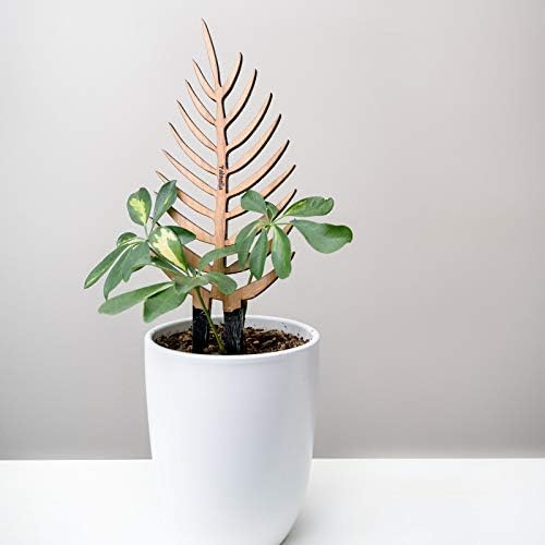Treleaf Bare™ Palmella™ – Customizable Wooden Palm Leaf Plant Trellis – Grande Size 24” Indoor Plant Support and Decorative Houseplant Stake for Potted Vines and Climbing Plants by TRELEAF