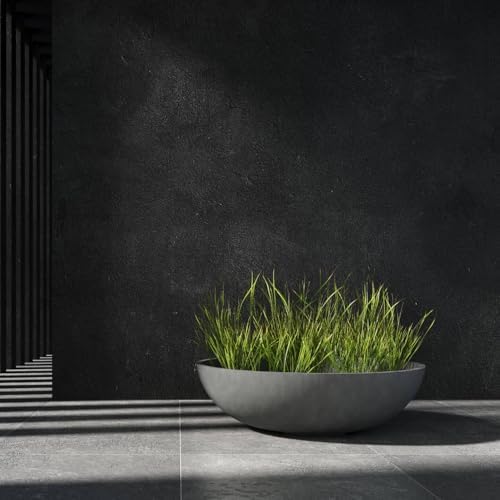 Cavo Wide Low Indoor/Outdoor Planter, 19x8in Grey Stone - Image 3