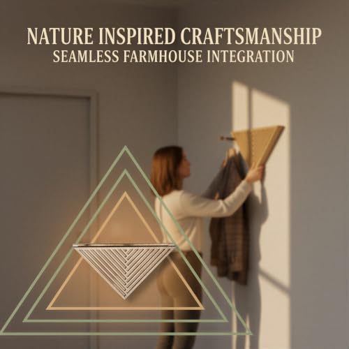 Triangle Wall Planter for Dry Plants, Hollow Out Geometric Wall Decor, Natural Wood Creative Home Decor Display Shelf for Flower Arrangements, Living Room, Entryway, Balcony Wall Accent - Image 3