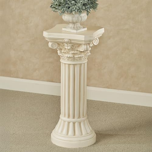 Touch of Class Corinthian Column Pedestal, Ivory Wash, Small, 24" H - Image 3
