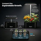 Nouri Hydroponics Growing System, 5 pod Smart Indoor Herb Garden Kit with LED Grow Lights, Hydroponic Herb Garden Indoor for Plant Lovers, Gardeners, Kitchen, Tomato Seeds Included - Image 3