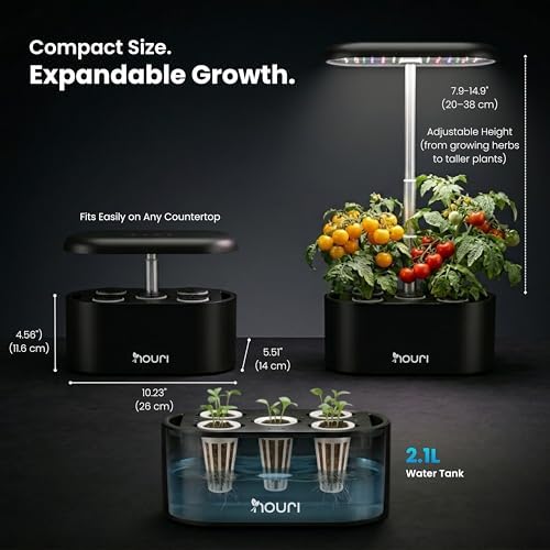 Nouri Hydroponics Growing System, 5 pod Smart Indoor Herb Garden Kit with LED Grow Lights, Hydroponic Herb Garden Indoor for Plant Lovers, Gardeners, Kitchen, Lettuce Seeds Included - Image 3