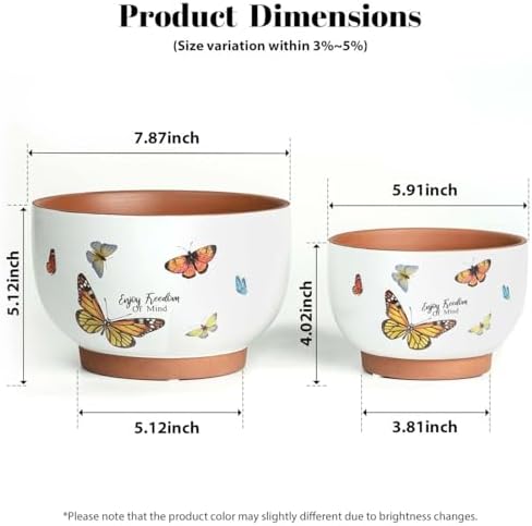 Glazed Terracotta Pot Sets & Saucers Set - Image 4