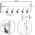 AMBIRD Wall Hooks with Shelf | Entryway Hanging Wood Coat Hooks | Wall-Mounted Rack with 5 Dual Hooks | Bathroom, Living Room, Bedroom (Modern). - Image 5
