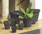 Crescent Garden Brunello Classic Rolled Rim Planter Pot, Indoor/Outdoor Weather-Safe Round Plant Pot, Small Plastic Houseplant Pot for Herbs, Succulents, Faux Plants - 12'' W (Parchment) - Image 3