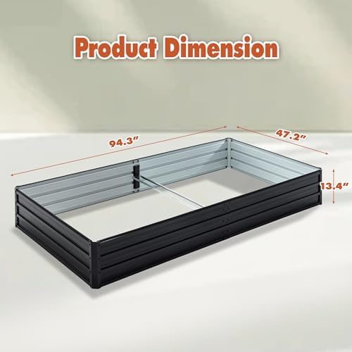 Galvanized Raised Garden Bed Kit Outdoor, 8X4X1FT Metal Planter Boxes Set, Large Rectangle Planters Garden Vegetable & Flower Beds for Herbs, Fruits, Planting Backyard Patio - Image 3