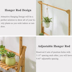 COPREE Bamboo 3-Tier Hanging Plant Stand Planter Shelves Flower Pot Organizer Rack Folding Display Shelving Plants Shelf Unit Holder - Image 3
