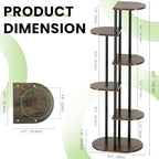Tiered Plant Stand Indoor, Tall 6 Tier 7 Potted Wooden Plant Shelf for Multiple Flower Plants, Multi Corner Metal Plant Holder Indoor for Patio Garden Patent Design Living Room Balcony Bedroom, Rustic Brown - Image 2