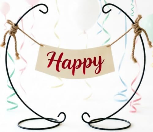 13 Inches Tall Ornament Display Stand, Tabletop Ornament Hanger, Iron Hanging Stand Rack Holder，Air Plant Holder,【6 Pack】, Terrariums Hanger, Black Iron Wire Hanging Hook for Christmas Halloween Decoration, Festivals Ornament, Wedding, Party Decor, Gla... - Image 3