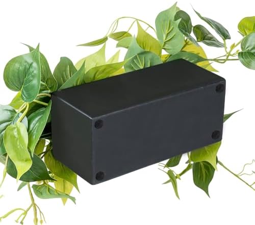 MyGift Vibrant Lifelike Artificial Plant Pothos Leafy Vine Greenery in Black Concrete Rectangular Planter Box - Image 7