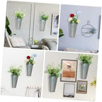 2pcs Iron Wall Mounted Flower Pots for Indoor Outdoor Garden, Galvanized Metal Round Hanging Planters, Home Patio Plant Holders Organizer - Image 4