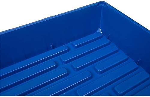 SUNPACK 10" x 20" Mega Plastic Seed Starting Tray, Blue, 2.5" - No Drainage Holes, Ideal for Greenhouses or Indoor Gardening - Made of Thick, Strong Plastic - Image 3