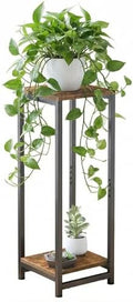 2-Tier Tall Plant Stand Indoor, Small Square Side Table for Home by VonDream