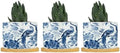 Blue Indigo Floral Chinoiserie Ceramic Planters Asian Navy Bird Snake Plant Live Indoor with Pot with Drainage Holes and Saucers Pot for Outdoor Garden Home Plant by BRUYU5SE