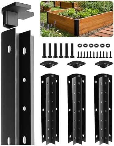 DaisyVibe Aluminum Raised Garden Bed Corner Brackets 11.8",4Pack+4Endcaps by DaisyVibe