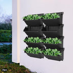 24-Pot Vertical Wall Planter, Self-Watering Stackable Planters for Indoor & Outdoor Use, Perfect for Herbs, Flowers & Vegetables (24, Black) - Image 3
