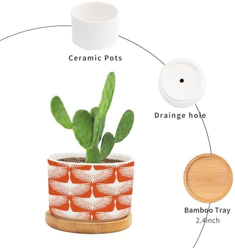 Orange Swan Cranes Ceramic Planters Orange and White Lily Geese Flock Planters for Outdoor Plants with Drainage Holes and Saucers Pot for Indoor Outdoor Garden - Image 3