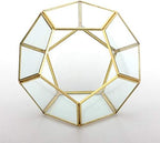 NCYP No Door Glass Terrarium for Small Cactus, Succulents - Gold Geometric Terrarium Pot, Home Office Tabletop Miniature Garden Decor, 6.8 x 6.8 x 5.9 Inches, Handmade (No Plants) - Image 6
