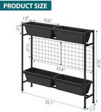 OYEAL Raised Garden Beds Outdoor with Legs 32" Tall Herb Garden Planters Box Raised Flower Beds for Gardening, Vertical Privacy Planter with Trellis for Patio, Porch, Backyard, Balcony, Grey - Image 2