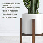Sophia Mills Mid Century Plant Stand - Solid Wood Item Stand Handmade with Acacia - Fits Medium & Large Pots Sizes 8 to 12 inches (Not Included) (Adjustable Width: 8-12 inches, Dark Brown) - Image 5